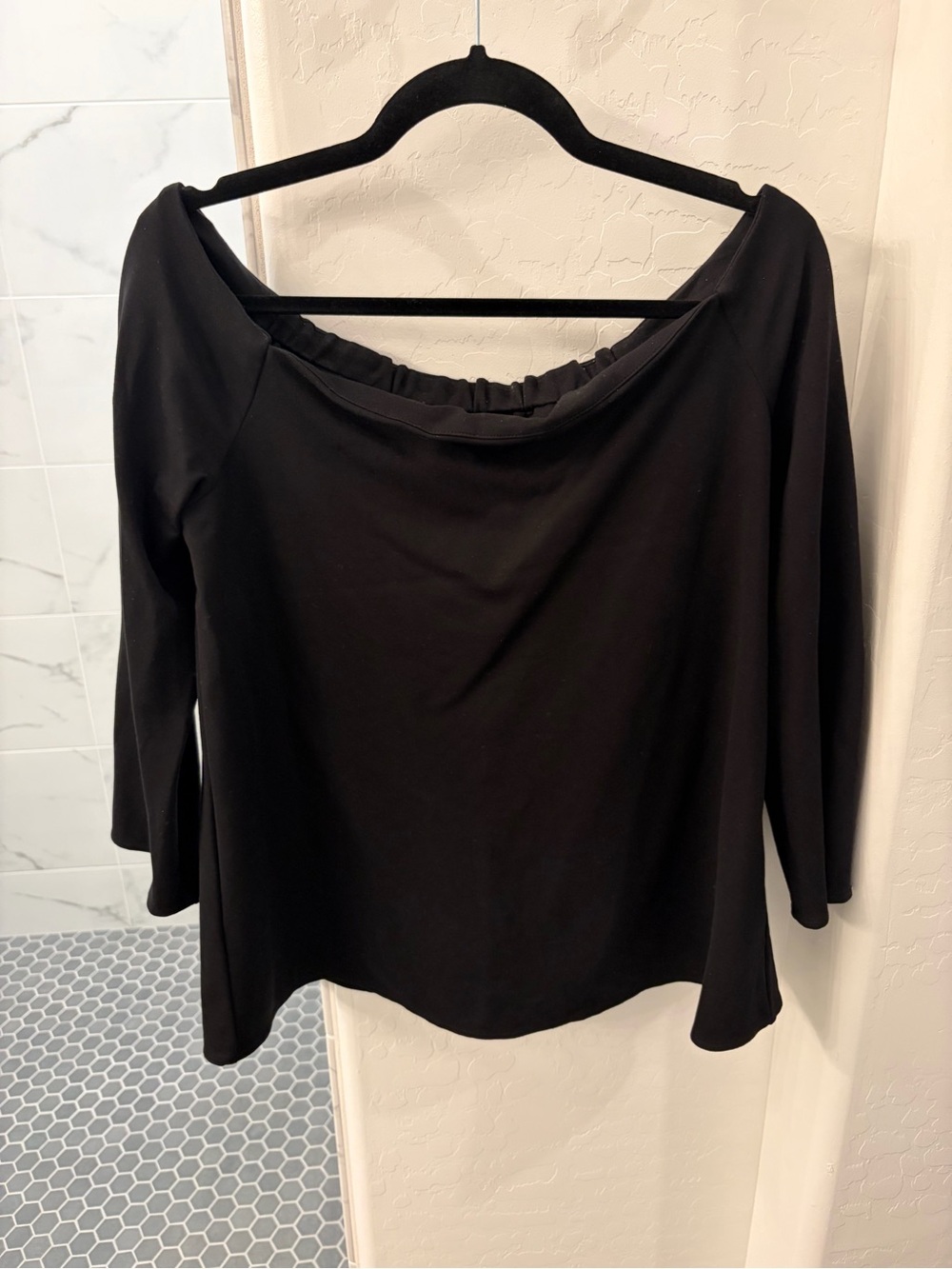 Tuckernuck Black Off-Shoulder Long Sleeve Top
